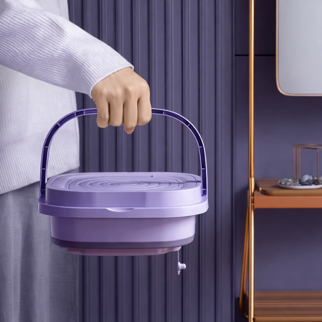 Effortless Quick Laundry: Portable Folding Mini Washing Machine | Compact Smart Washer for Bachelors, PGs & Small Families - Image 4