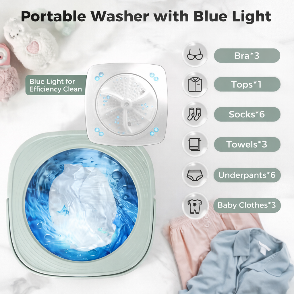 Effortless Quick Laundry: Portable Folding Mini Washing Machine | Compact Smart Washer for Bachelors, PGs & Small Families - Image 7