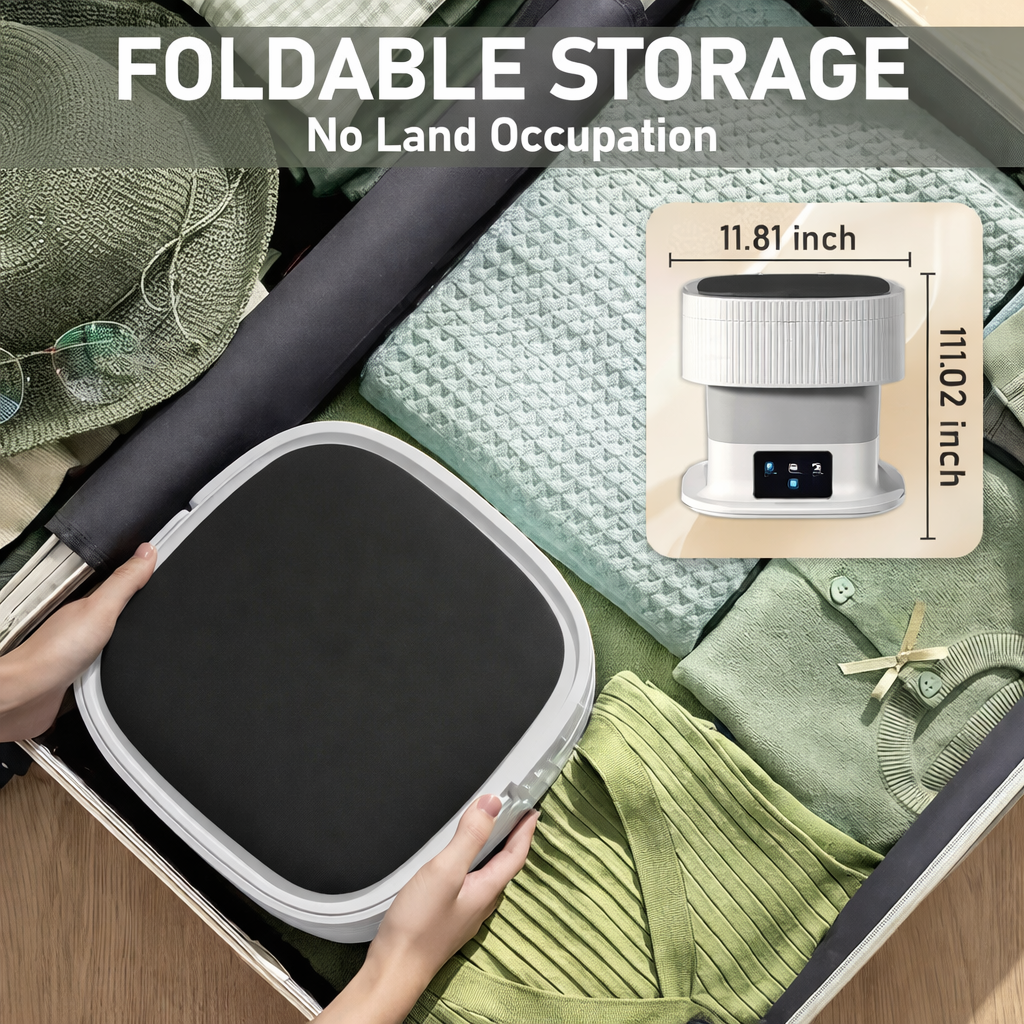 Effortless Quick Laundry: Portable Folding Mini Washing Machine | Compact Smart Washer for Bachelors, PGs & Small Families - Image 8