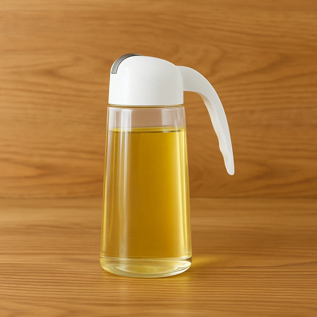 Glass Oil Bottle Dispenser 630ml – Automatic Lid & Drip-Free Pour - Image 2