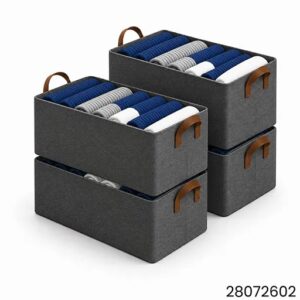 Foldable Wardrobe Clothes Organizer – Space Saving Storage Box for T-Shirts, Jeans, Towels, baby clothes & More